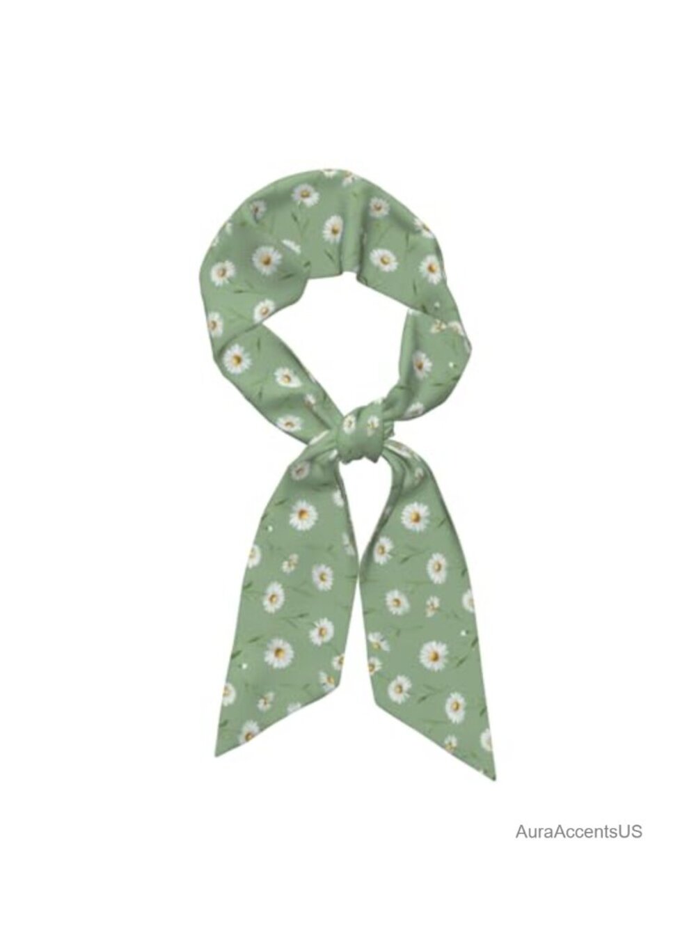 Satin Silk Skinny Scarf Neck Hair Ribbon Daisy Neckerchief